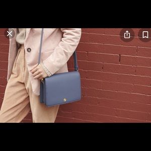 Dagne Dover Andra Crossbody Ash Blue Leather